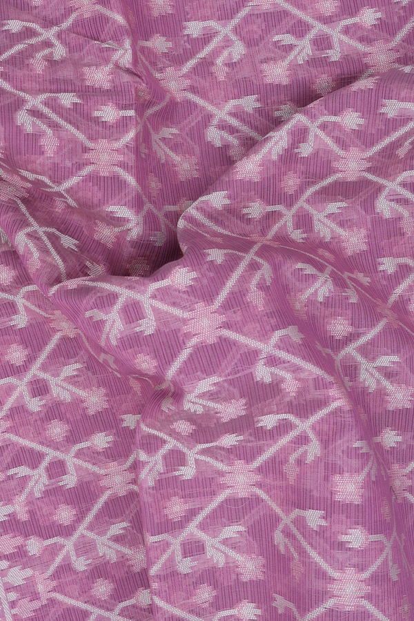 Kota Cotton Saree In Dusty Lavender With Allover Design