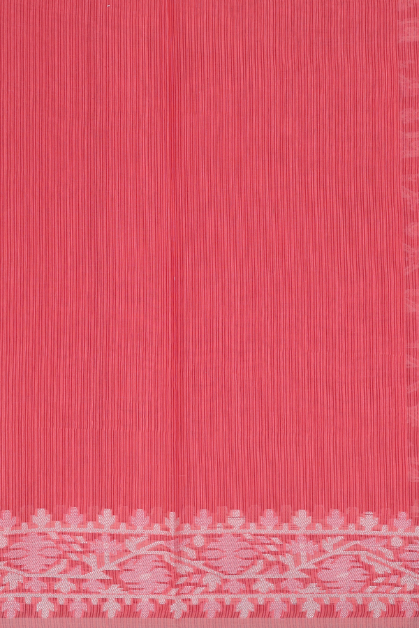 Kota Cotton Saree In Orange With Allover Design