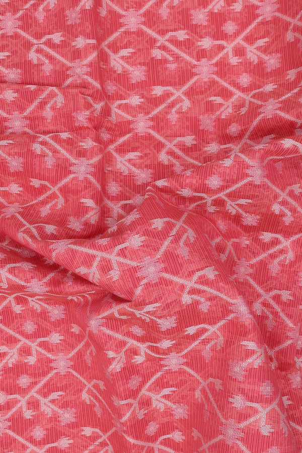 Kota Cotton Saree In Orange With Allover Design