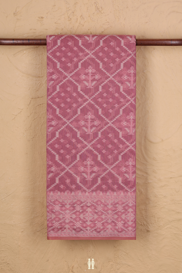 Kota Cotton Saree In Mulberry With Diamond Design