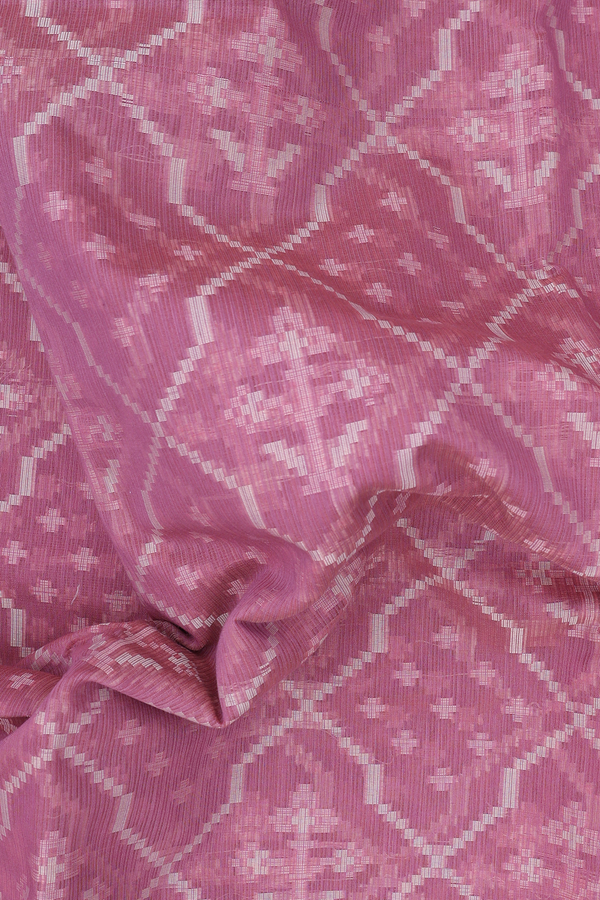 Kota Cotton Saree In Mulberry With Diamond Design