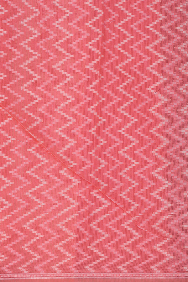 Kota Cotton Saree In Dark Peach With Ogee Design