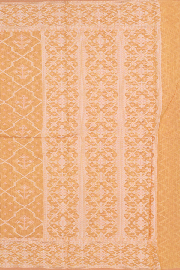 Kota Cotton Saree In Yellow With Floral Design