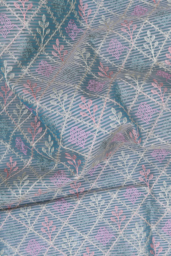 Kota Cotton Saree In Dusty Green With Diamond Design