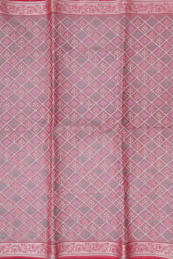 Kota Cotton Saree In Dusty Pink With Diamond Design