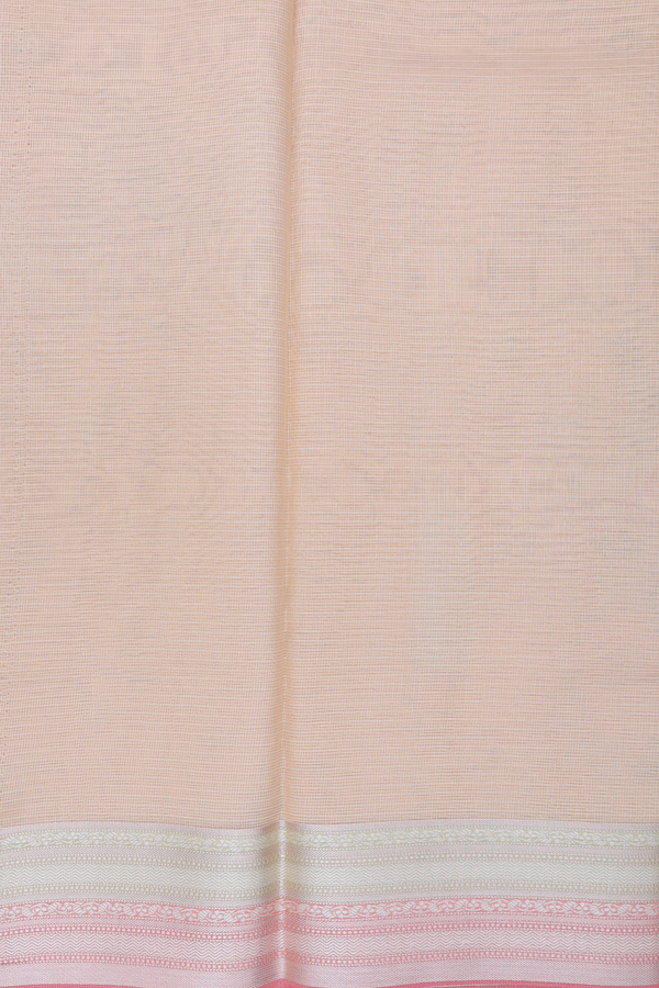 Kota Cotton Saree In Light Yellow With Floral Design