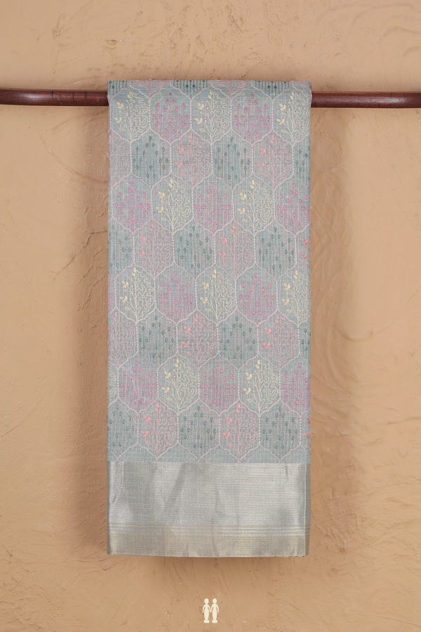 Kota Cotton Saree In Light Blue With Allover Design
