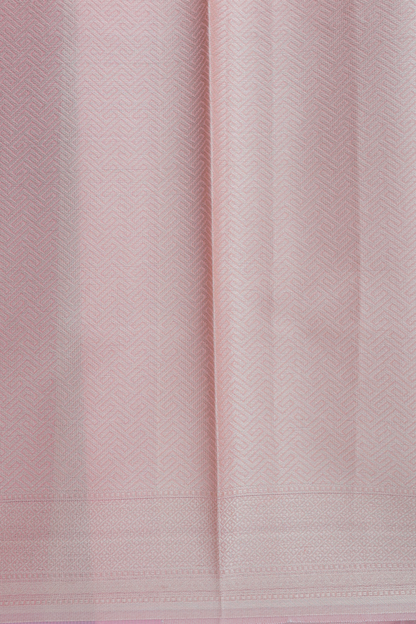 Kota Cotton Saree In Peach Pink With Diagonal Design