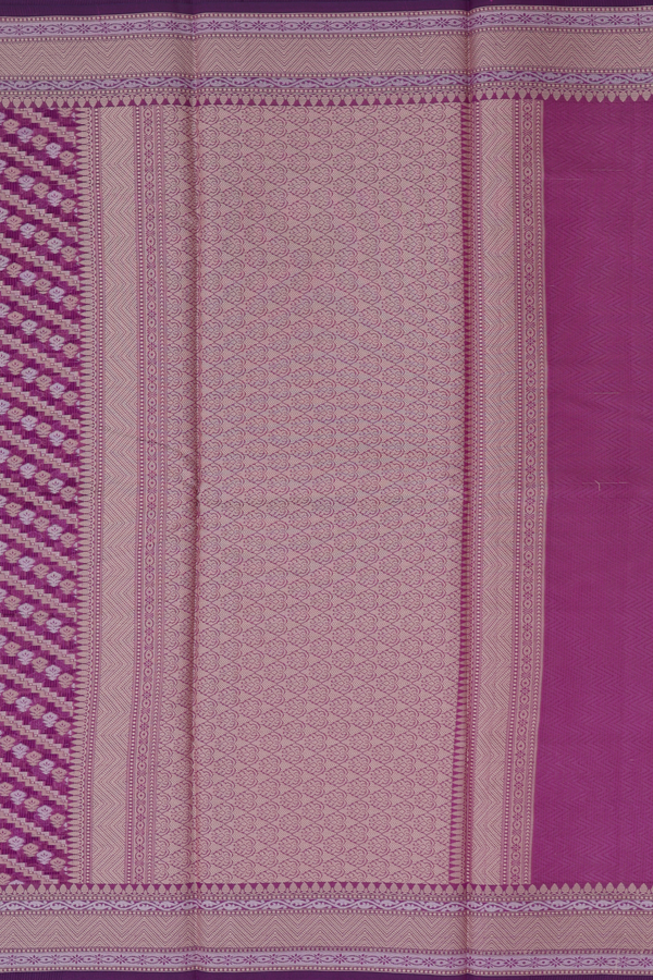 Kota Cotton Saree In Purple With Diagonal Design