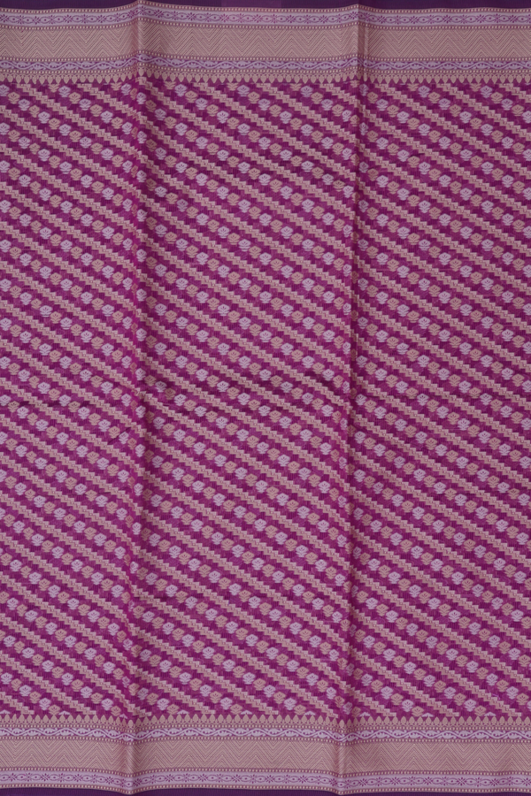 Kota Cotton Saree In Purple With Diagonal Design