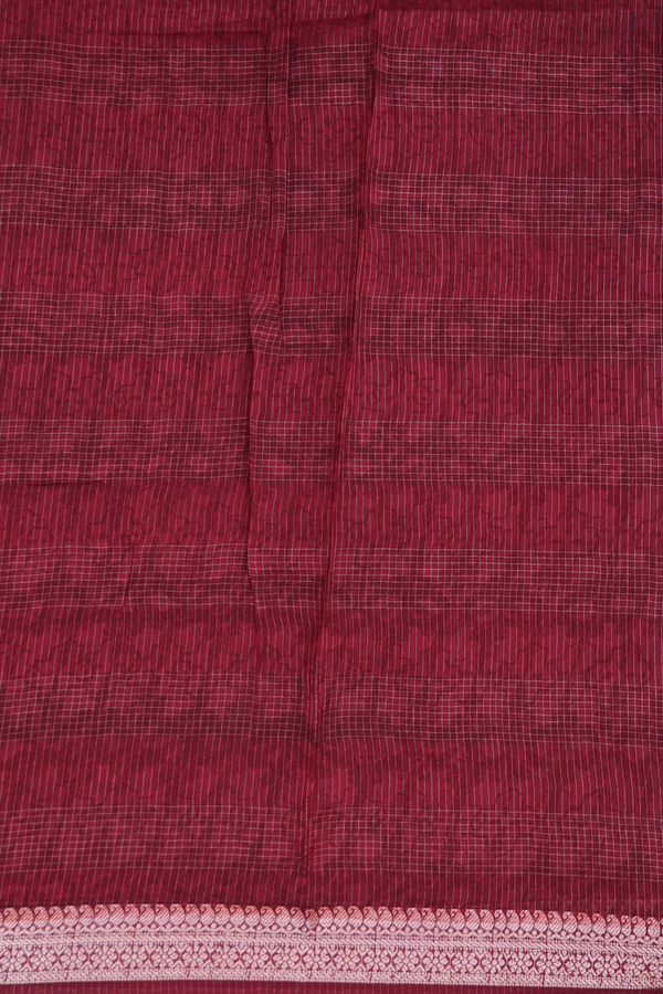 Chanderi Cotton Saree In Brown And Cream With Diamond Design
