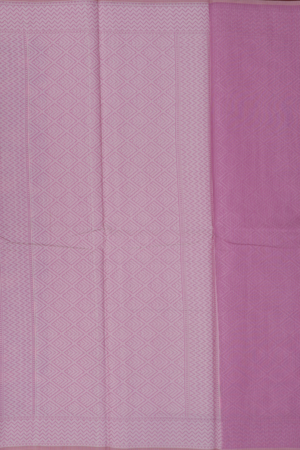 Kota Cotton Saree In Dusty Lavender With Floral Design