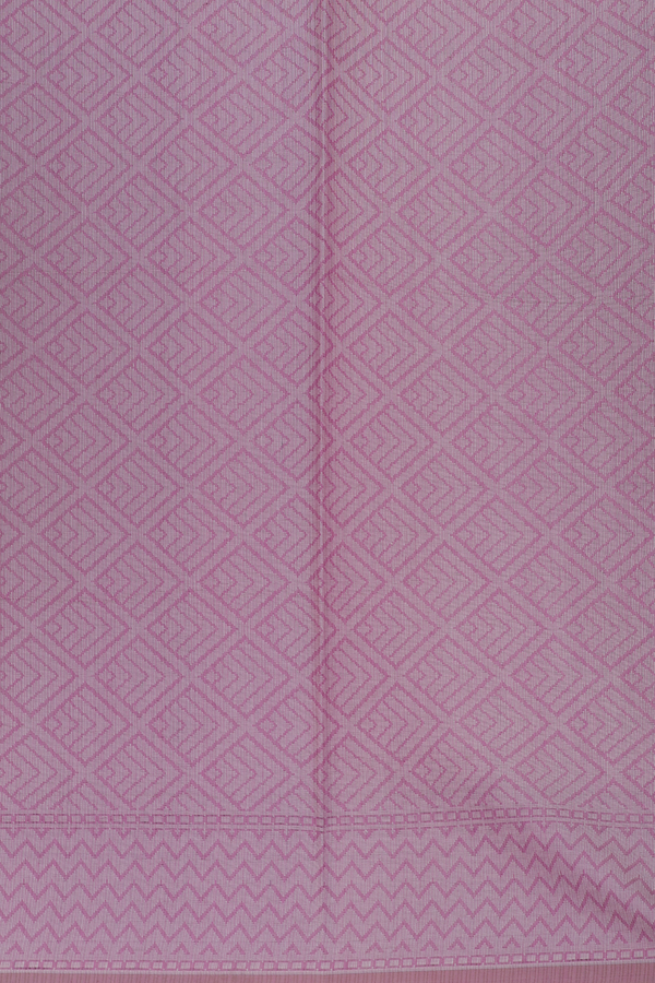 Kota Cotton Saree In Dusty Lavender With Floral Design