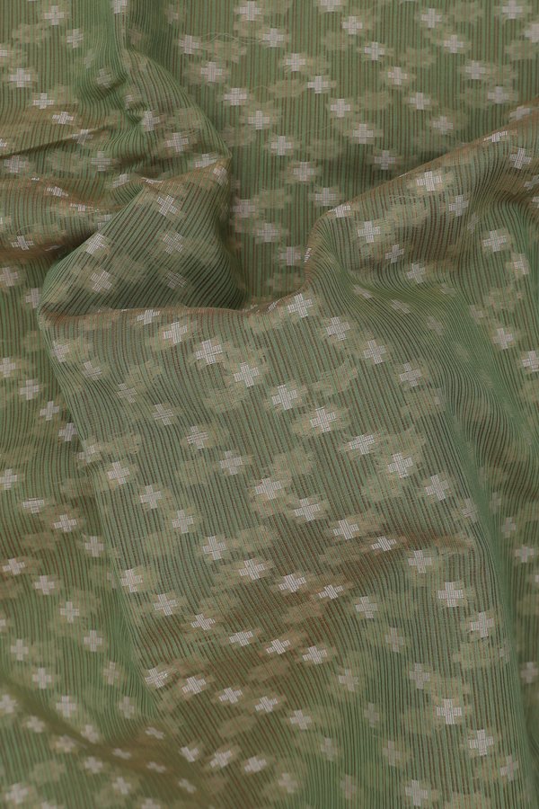 Kota Cotton Saree In Fern Green With Diagonal Design
