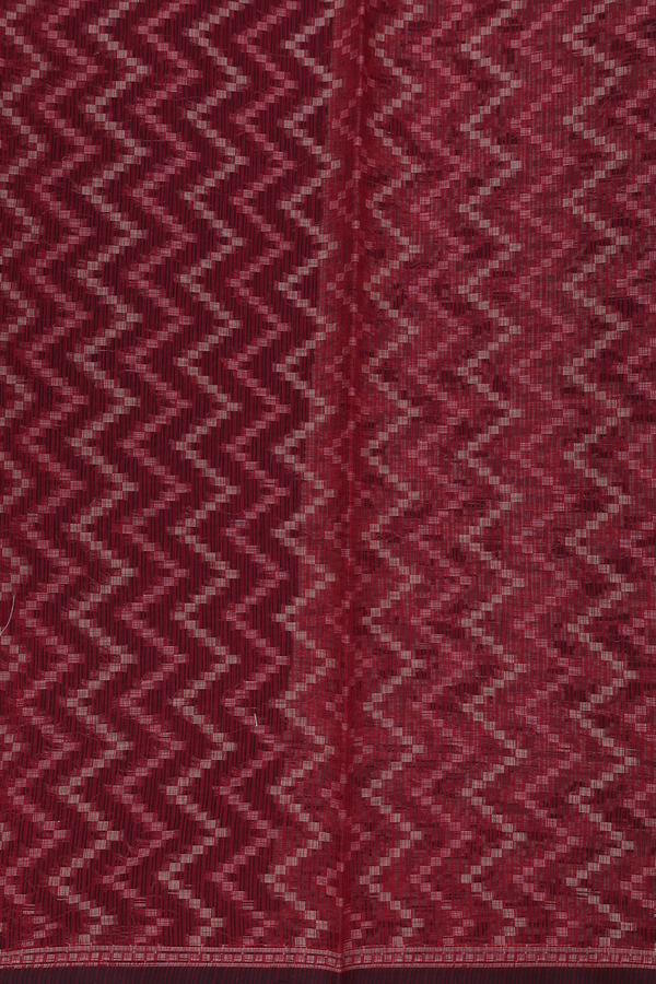 Kota Cotton Saree In Burgundy Red With Floral Buttas