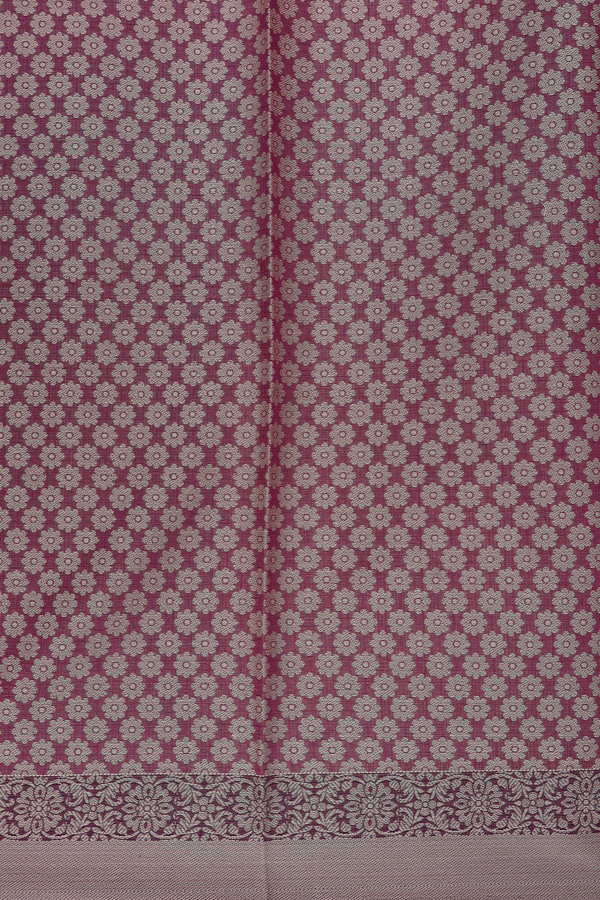 Kota Cotton Saree In Plum Purple With Ikat Design
