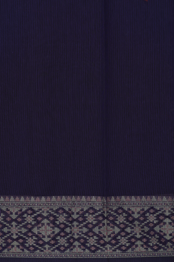 Kota Cotton Saree In Navy Blue With Floral Design