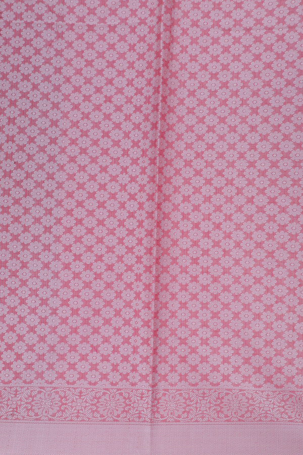 Kota Cotton Saree In Pink With Floral Design