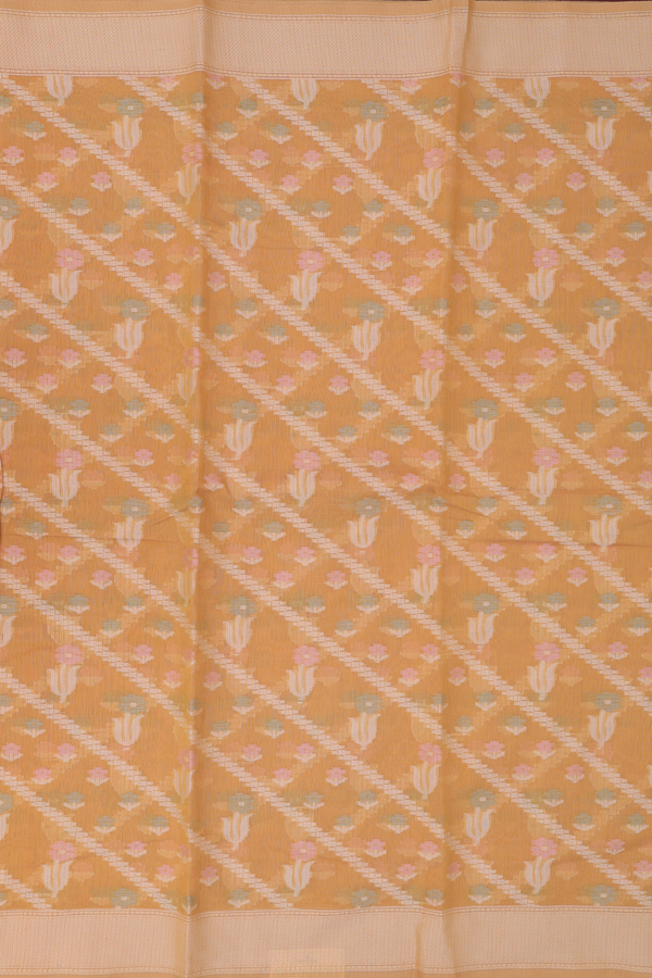Kota Cotton Saree In Yellow With Allover Design