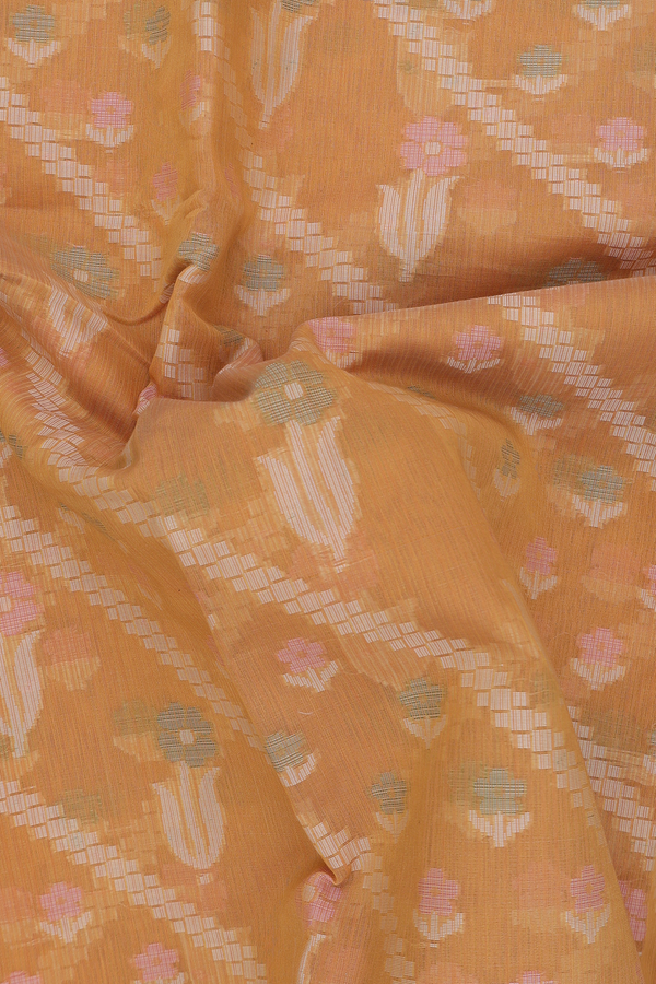 Kota Cotton Saree In Yellow With Allover Design