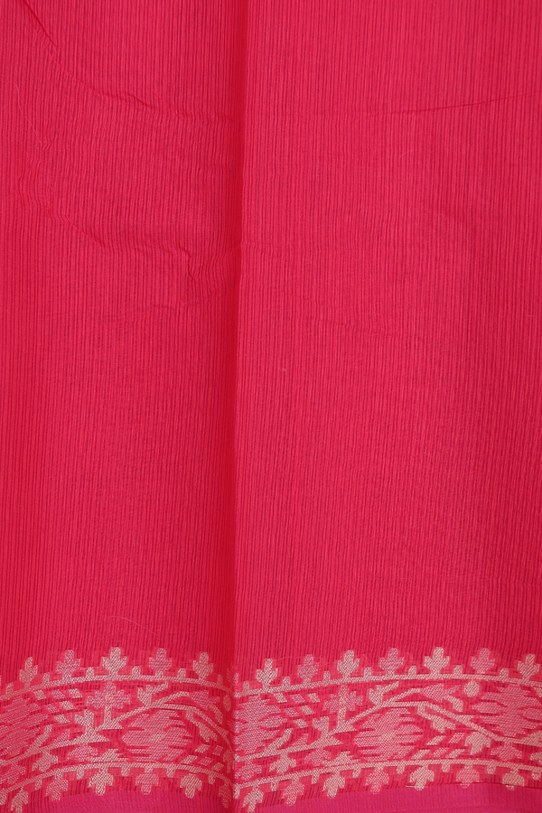 Kota Cotton Saree In Coral Red With Threadwork Buttas