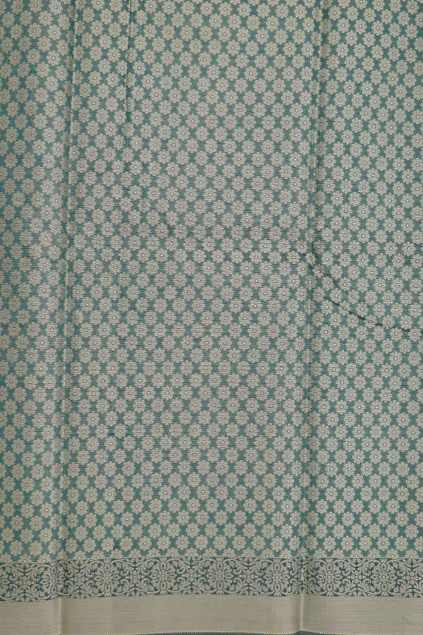 Kota Cotton Saree In Green With Floral Design