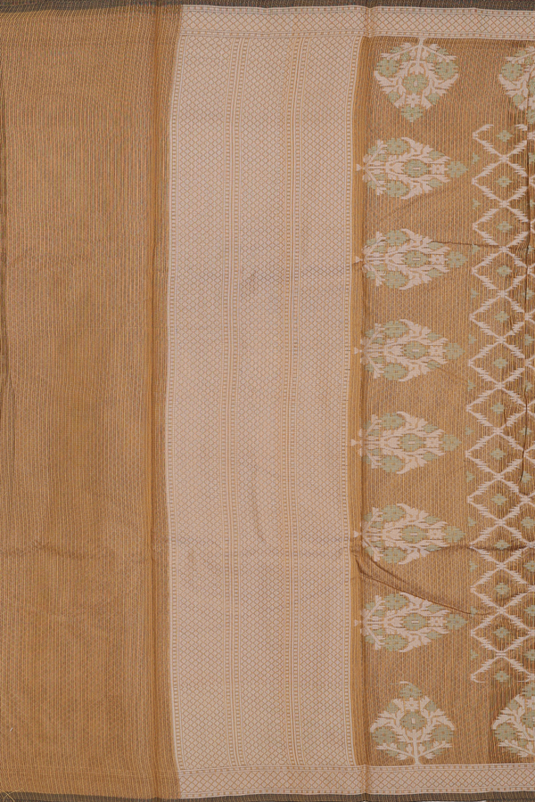 Kota Cotton Saree In Golden Brown With Diamond Design