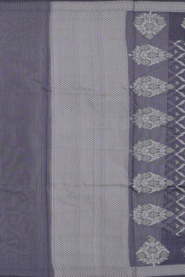 Kota Cotton Saree In Grey With Diamond Design