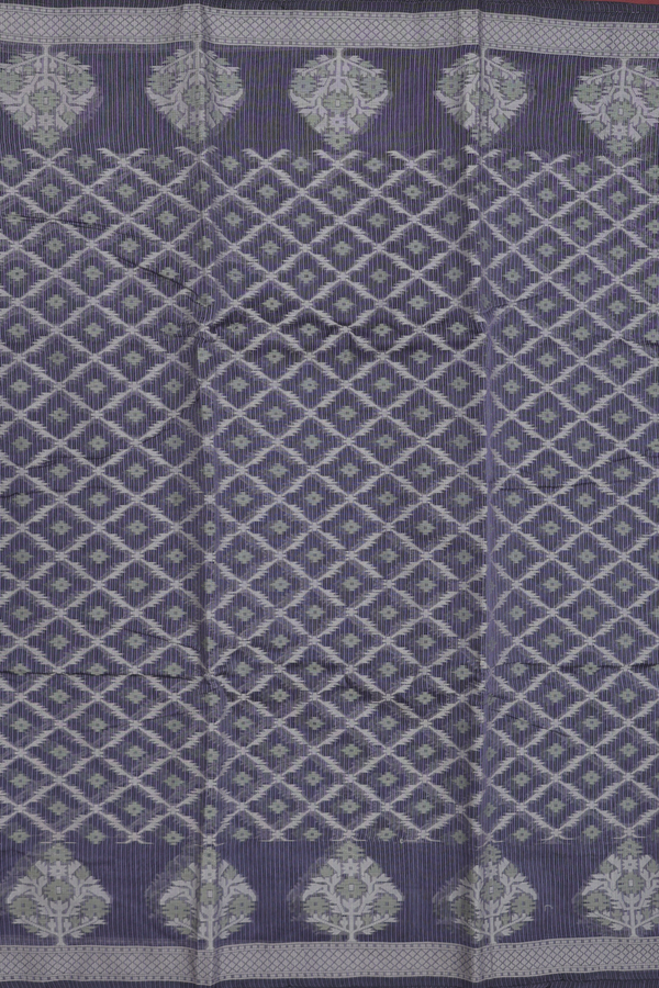 Kota Cotton Saree In Grey With Diamond Design