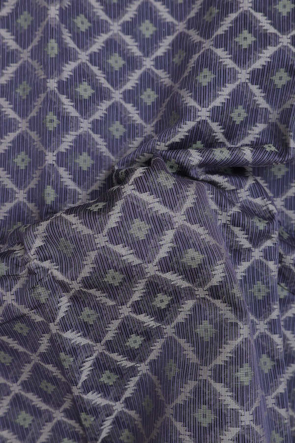 Kota Cotton Saree In Grey With Diamond Design