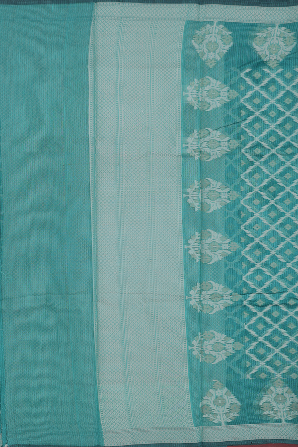 Kota Cotton Saree In Green With Diamond Design