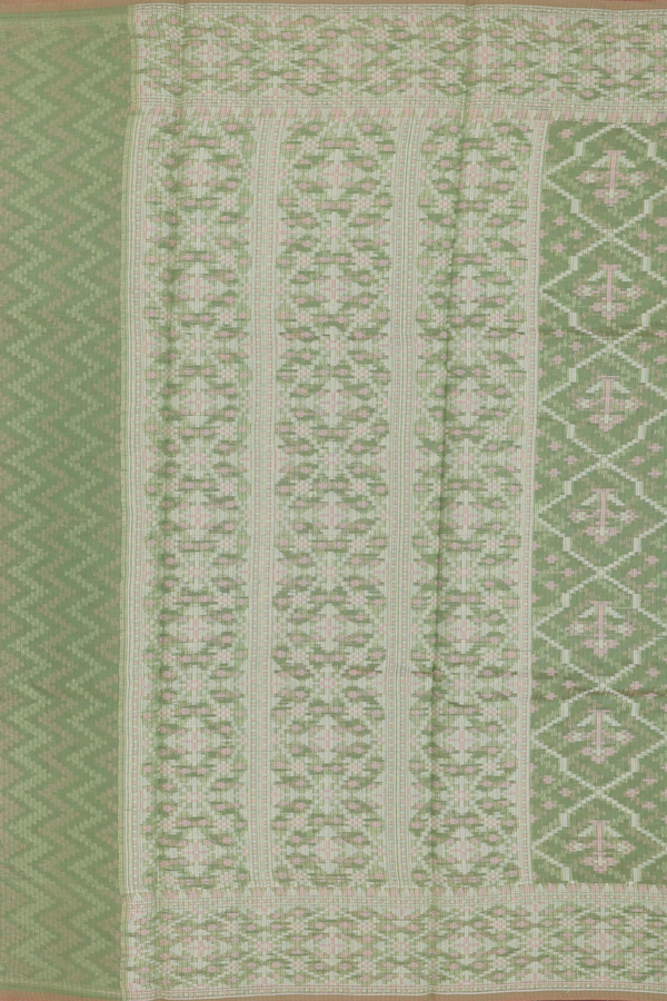Kota Cotton Saree In Moss Green With Allover Design