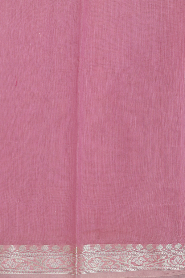 Kota Cotton Saree In Dusty Pink With Zari Buttas