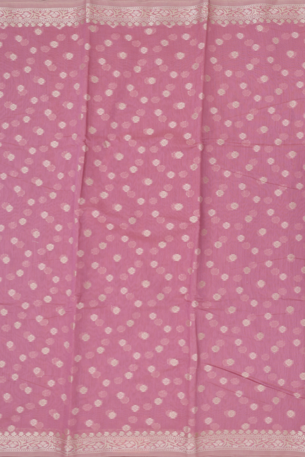 Kota Cotton Saree In Dusty Pink With Zari Buttas