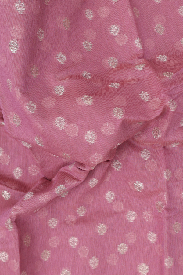Kota Cotton Saree In Dusty Pink With Zari Buttas