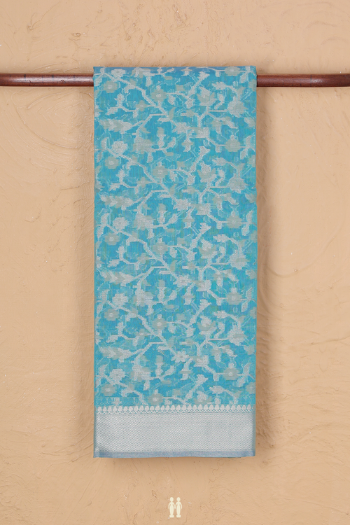 Kota Cotton Saree In Cerulean Blue With Allover Design
