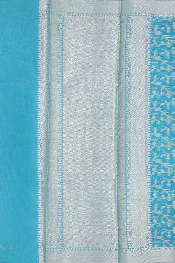 Kota Cotton Saree In Cerulean Blue With Allover Design
