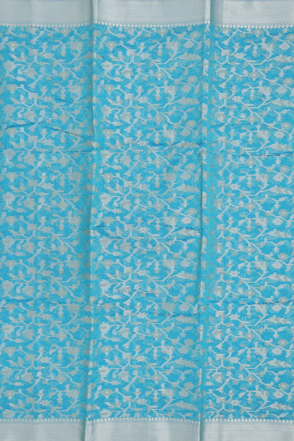 Kota Cotton Saree In Cerulean Blue With Allover Design