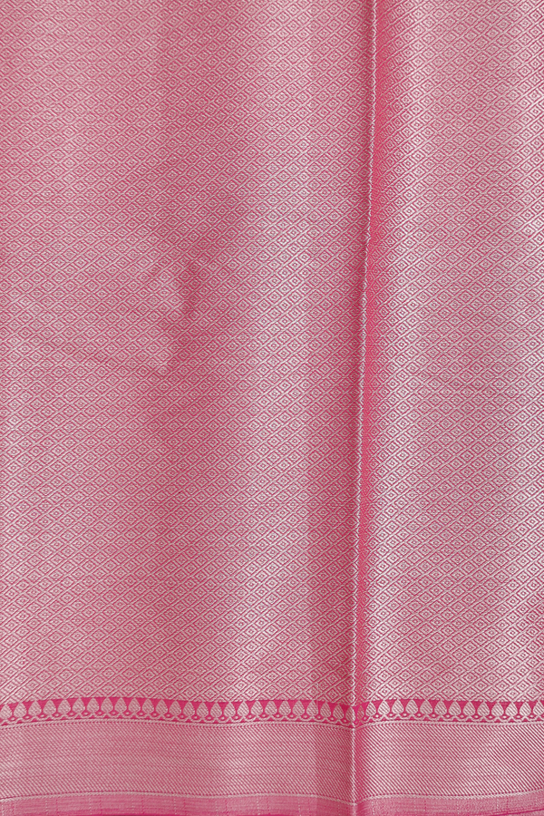 Kota Cotton Saree In Rani Pink With Floral Design
