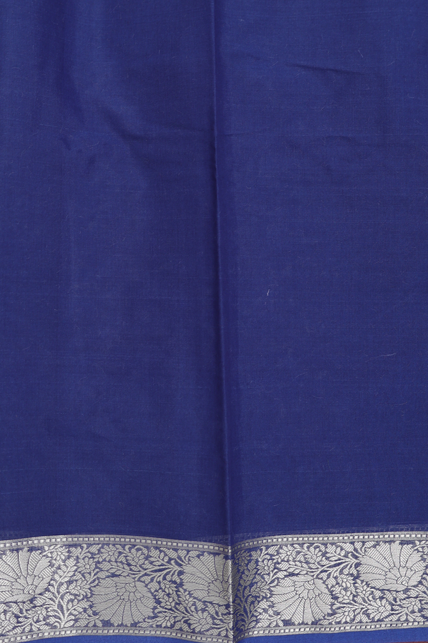 Kota Cotton Saree In Royal Blue With Floral Design