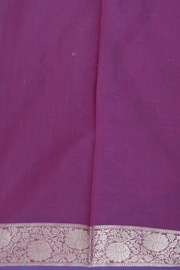 Kota Cotton Saree In Purple With Floral Design