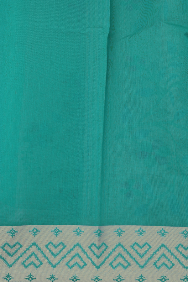Kota Cotton Saree In Green With Printed Buttas