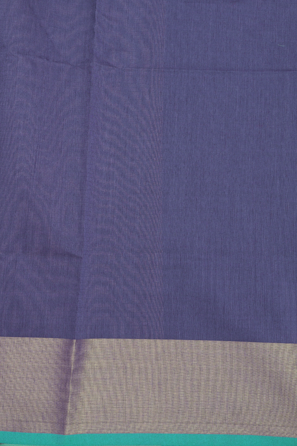 Kota Cotton Saree In Royal Blue With Leaf Design