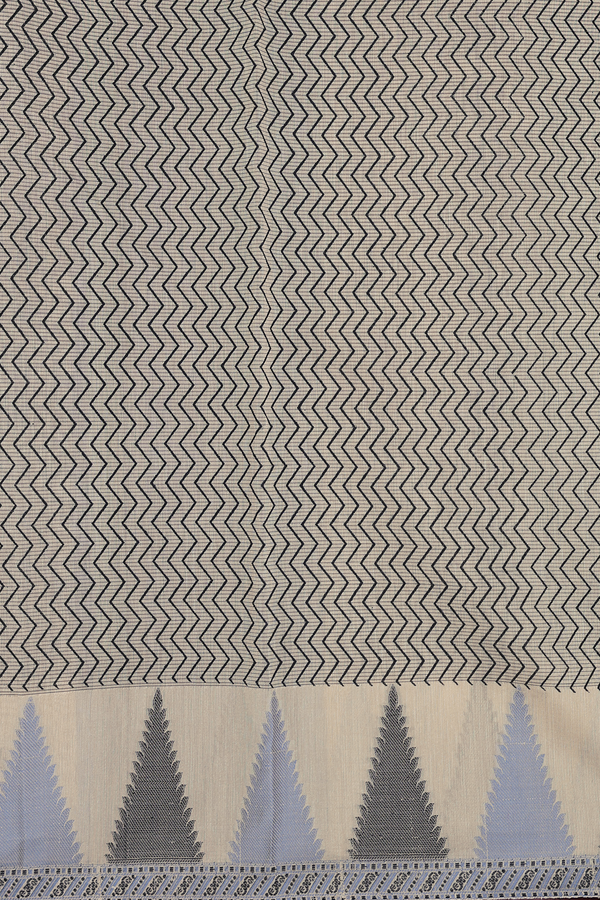 Kota Cotton Saree In Cream Color With Geometric Design