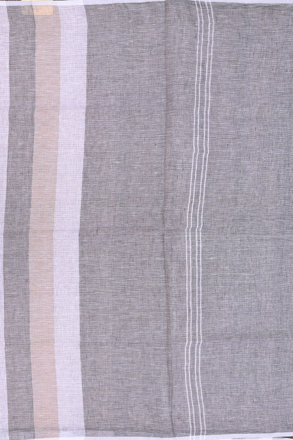 Linen Saree In Multicolor With Stripes Design