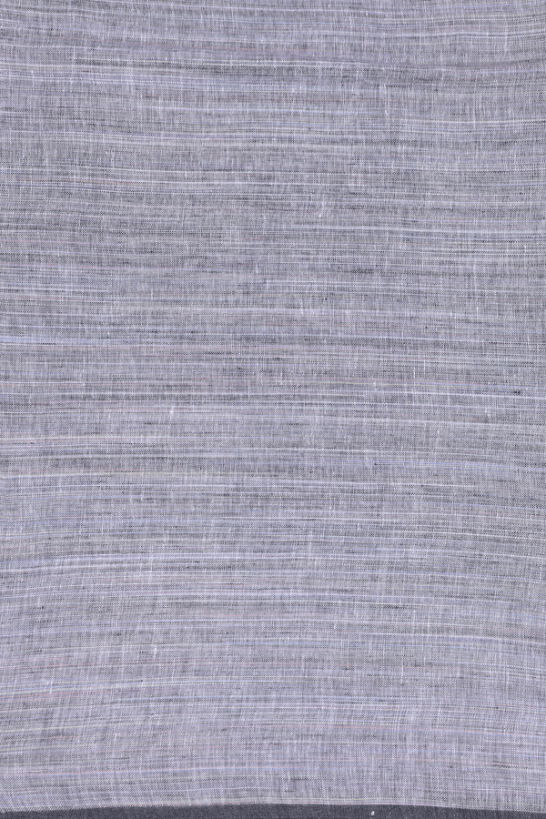 Linen Saree In White And Grey With Checks Design