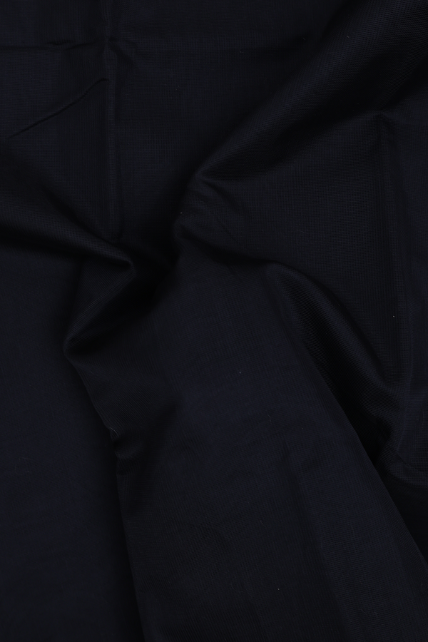 Kota Cotton Saree In Black With Threadwork Border