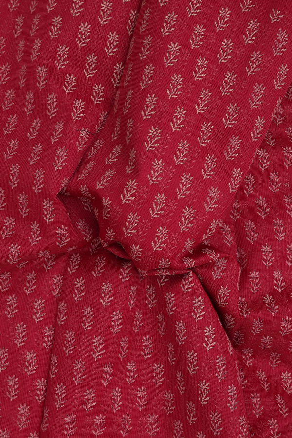 Kota Cotton Saree In Crimson Red With Floral Buttas