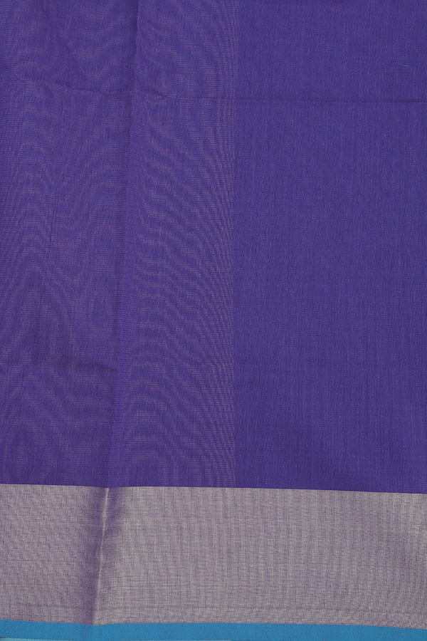 Kota Cotton Saree In Royal Blue With Leaf Design