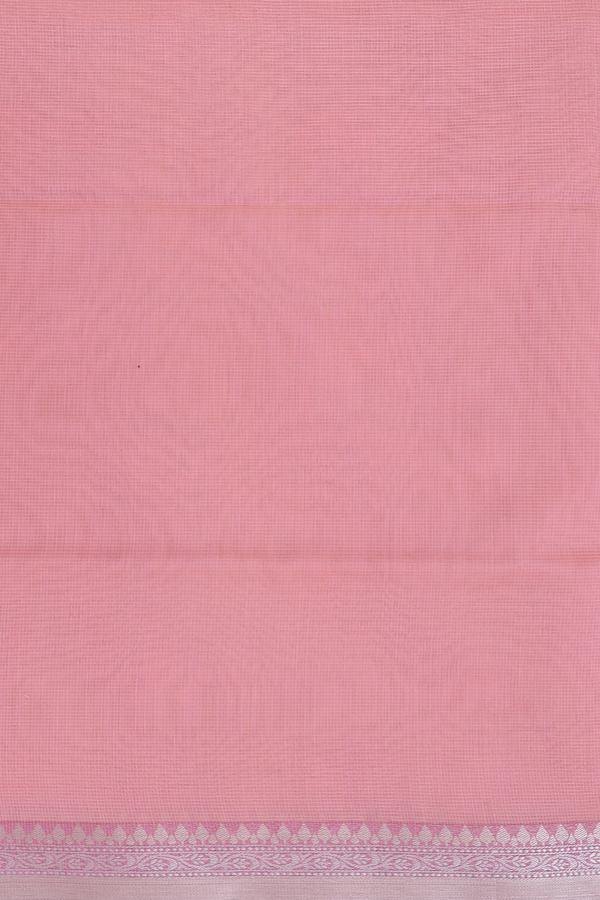 Kota Cotton Saree In Blush Orange With Embroidered Design